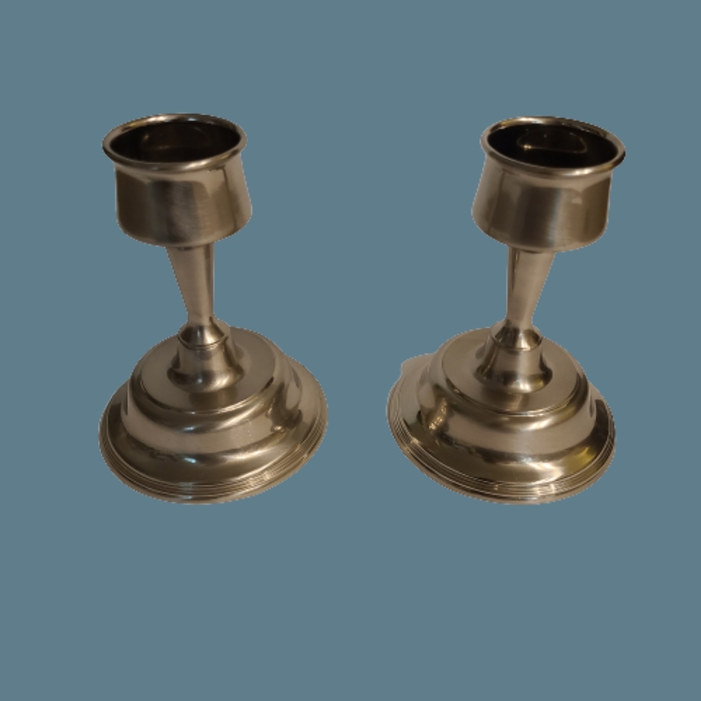 Crate & Barrel Set of 2 Taper Candle Stick Holders.